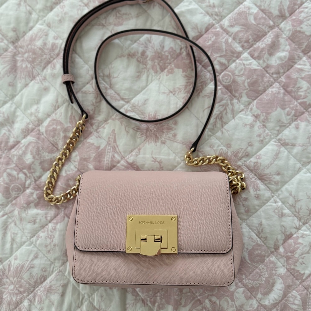 Michael Kors Pink Tina Small Leather Crossbody - Picture 2 of 6